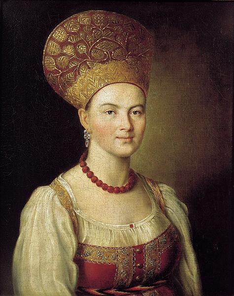 Ivan Argunov Portrait of an Unknown Woman in Russian Costume Germany oil painting art